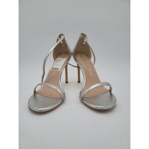 Stuart Weitzman Silver 9 Women Nudist Song‎ New With Some Scuffing 4 Inch Heel